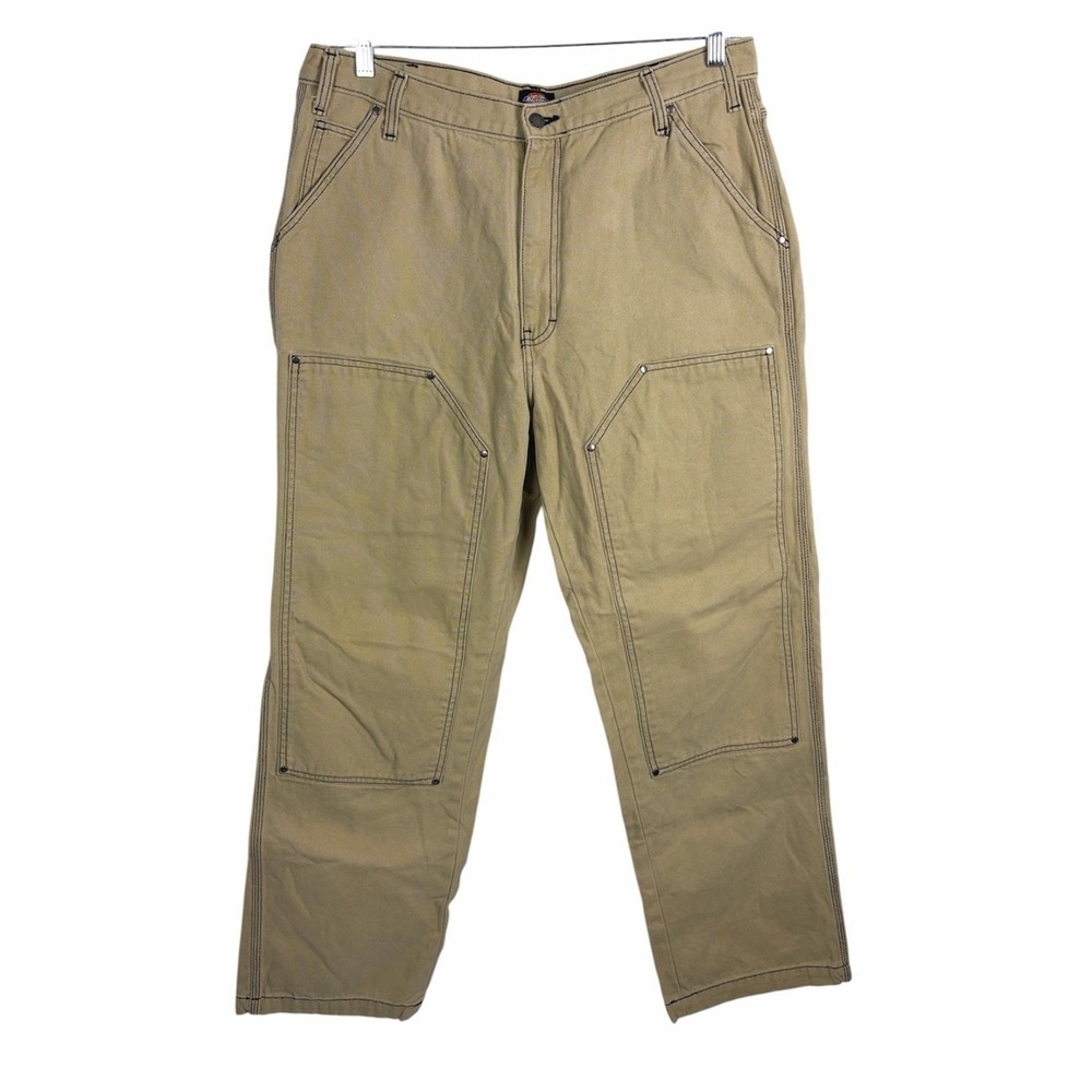 Dickies Khaki Canvas Carpenter Utility Work Pants 36x32